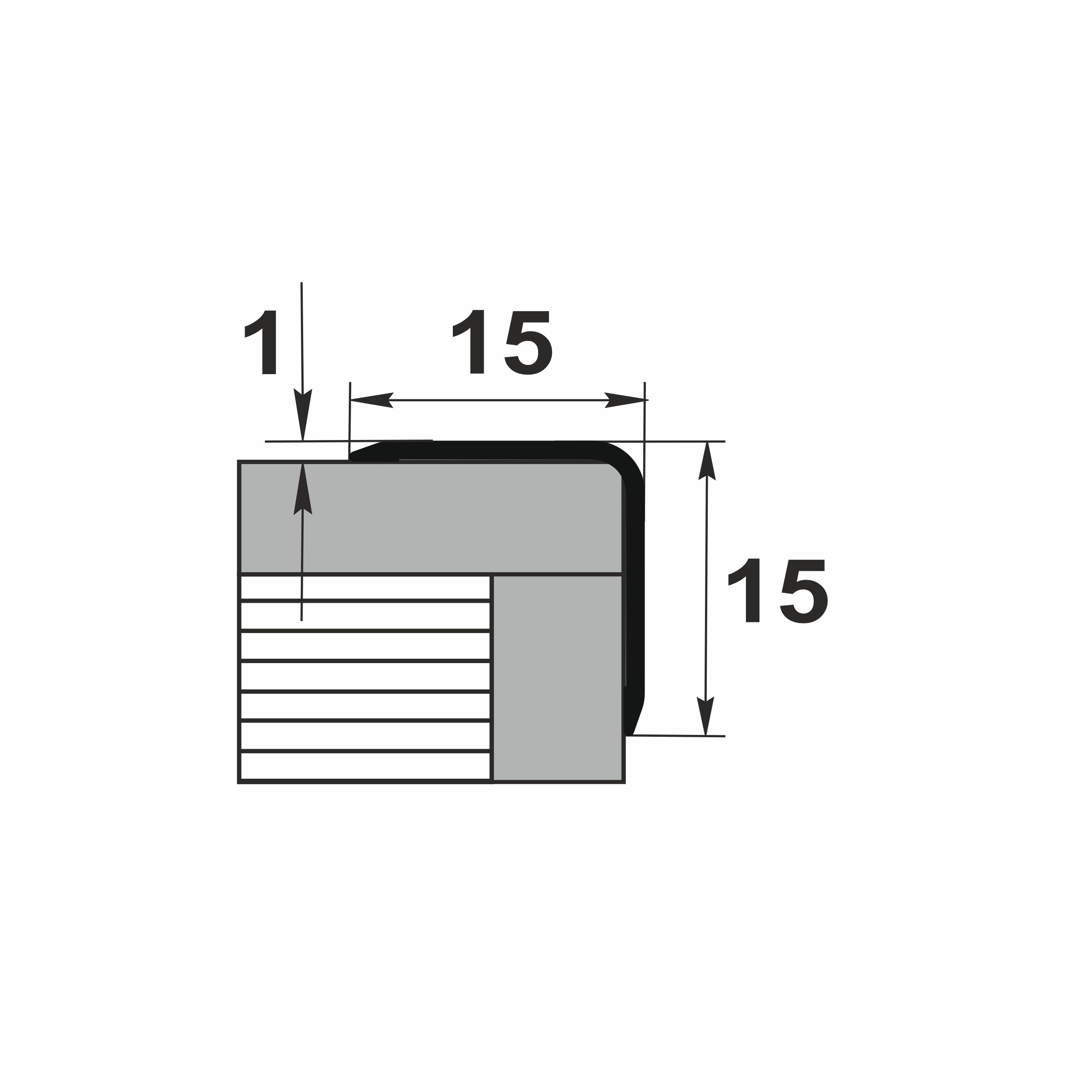 Угол наружный алюминиевый УО 04-27.2700.084