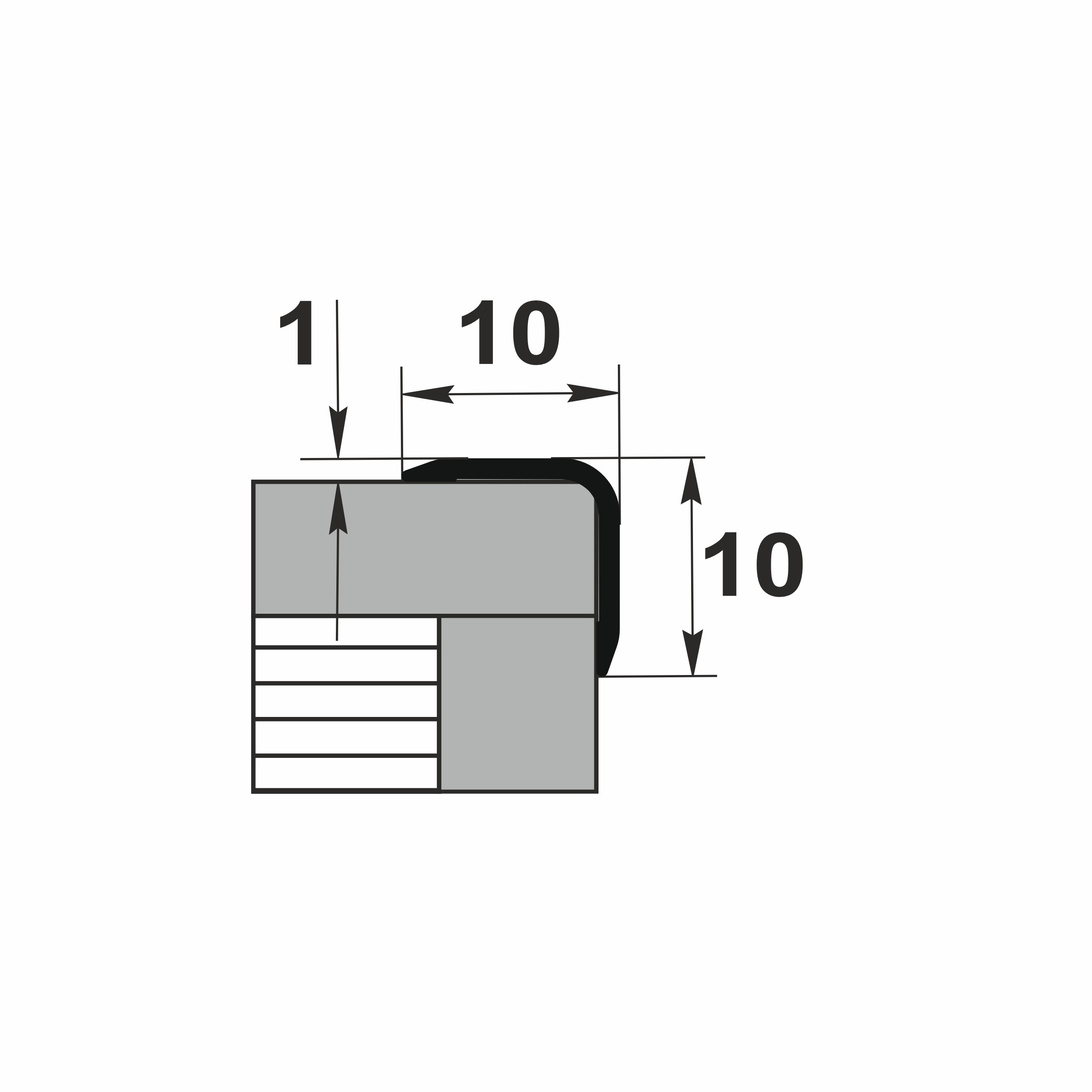 Угол наружный алюминиевый УО 01-27.2700.088
