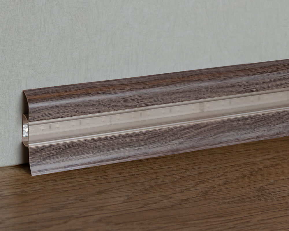 Плинтус ПВХ с кабель-каналом Рико Лео 110 Белый