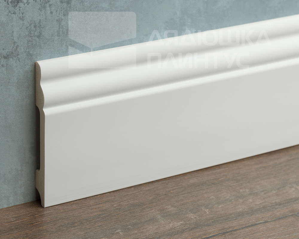 Плинтус из полистирола высокой плотности Волшебная Палочка 100*13*2000. MSPOL 103 Белый под покраску