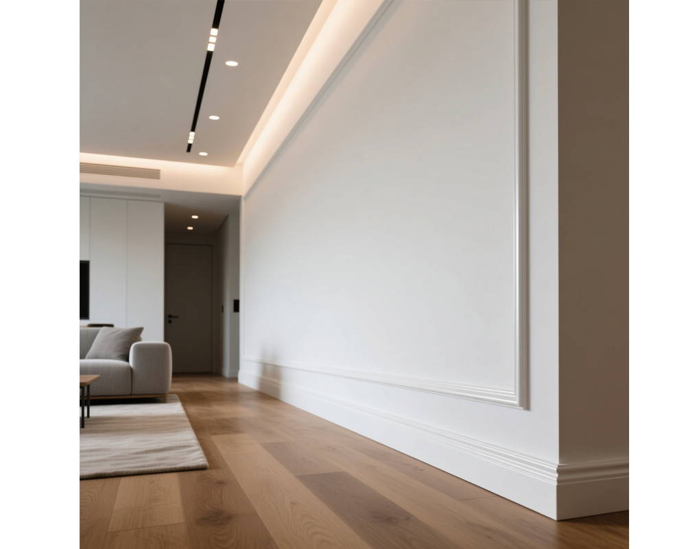 Плинтус из полистирола высокой плотности Волшебная палочка MSPOL 118 55*15*2000 Белый под покраску