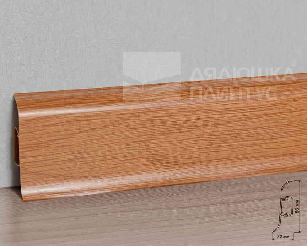 Плинтус ПВХ с кабель-каналом Рико Лео 143 Дуб луаре