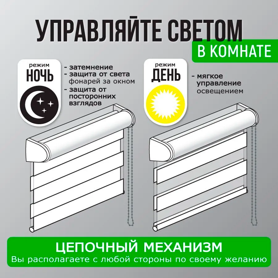 Роллета день/ночь КАНЗАС УЮТ 40*160 Светло-серый