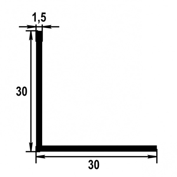 Уголок равнополочный 30х30 мм Уп 12.2000.504л Бронза. Цена за 5 штук.