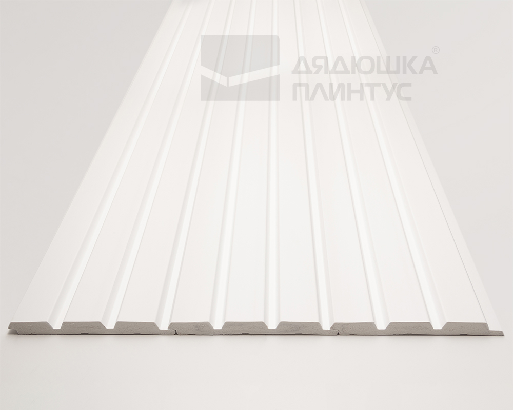 Стеновая панель Волшебная Палочка 101. 2700*120*12 мм Белая под покраску