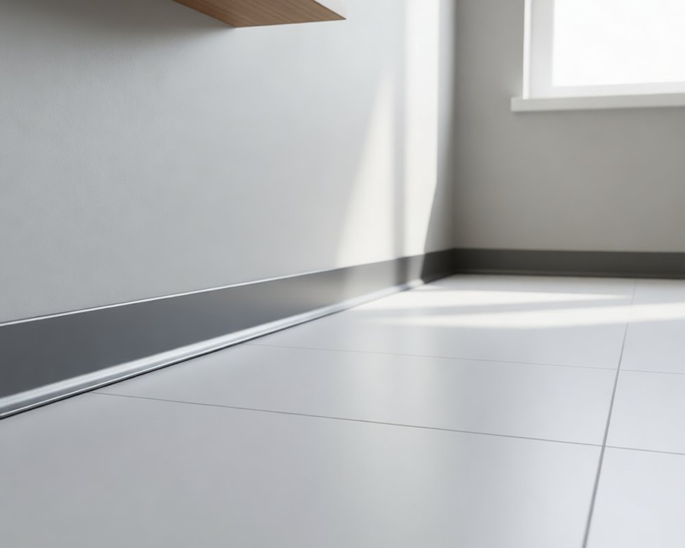 Алюминиевый плинтус AKBD100-SA 2,5м Муар антрацит