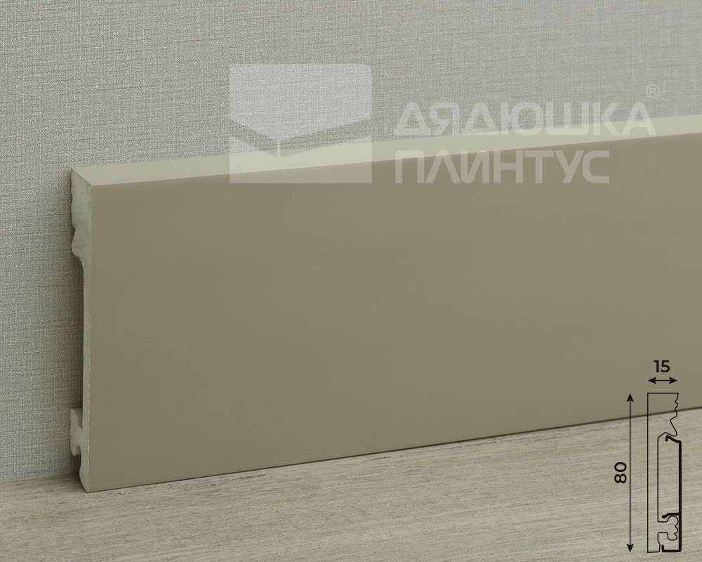 Плинтус из полистирола высокой плотности Волшебная Палочка. Окрашенная. 80мм 2м. NCS 4005-Y20R