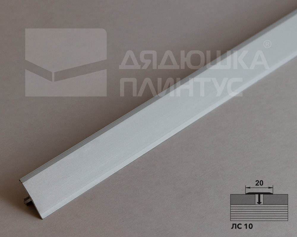 Порог одноуровневый ЛС 10.2700.201л Серебро