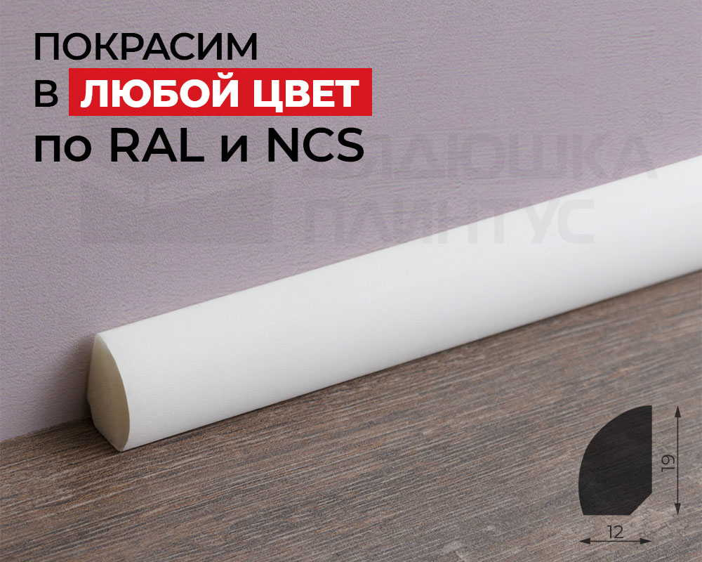 Плинтус NMC FL6 Wallstyl 19*12*2000. Окраска включена в стоимость