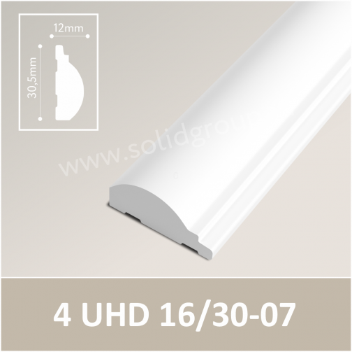 Завершающая рейка для 3D панели СОЛИД 4 UHD 16/30-07 2,8м белый